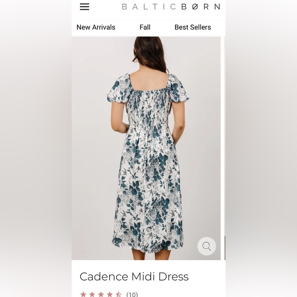 Baltic Born Cadence Midi dress, Jade Floral, medium, only worn once - Picture 4 of 7